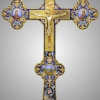 Крест напрестольный №4 4-финифти, распятие, филигрань, эмаль, ро