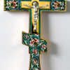Крест напрестольный филигрань, эмаль, роспись, литьевое распятие